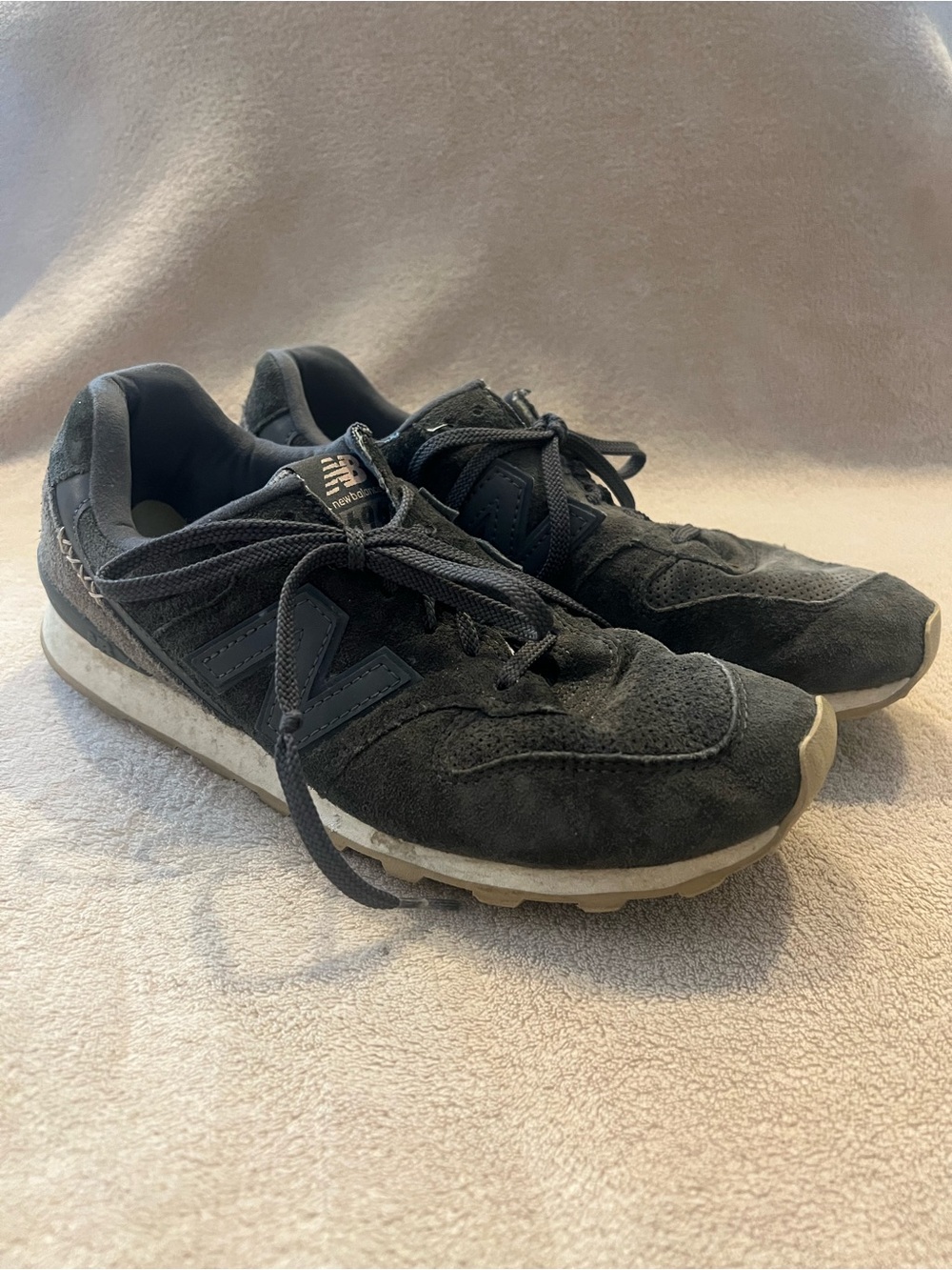 New Balance Black Suede Athletic Sneakers
